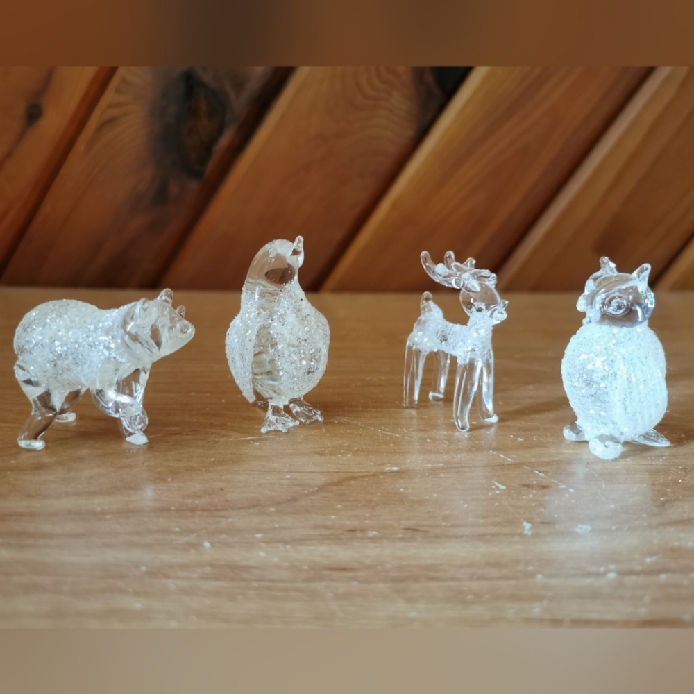 Set of 4 Crystal Figurines